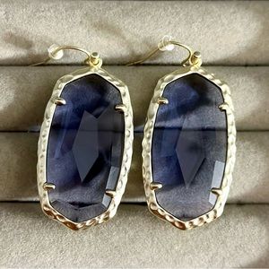 Kendra Scott Drop Earrings in Gold Tone - Clear Light Purple